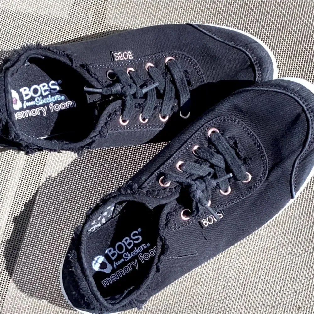 GentlyWorn BOBS Women's Black Canvas Shoes, Great for Everyday Casual & Outings
